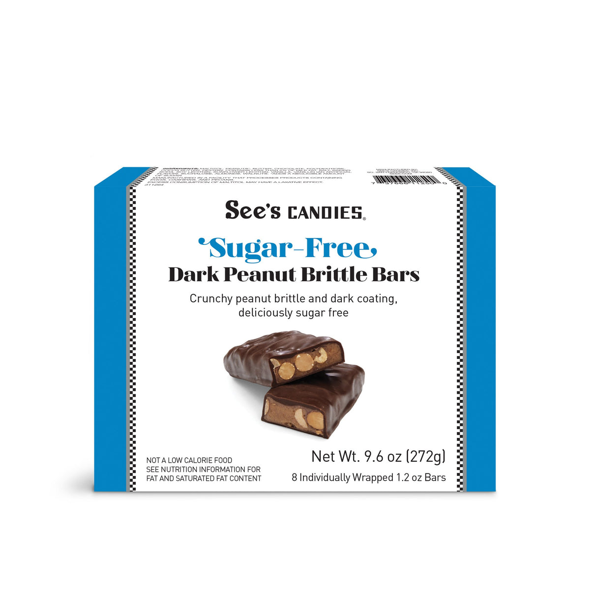 Sugar Free Dark Peanut Brittle Bars